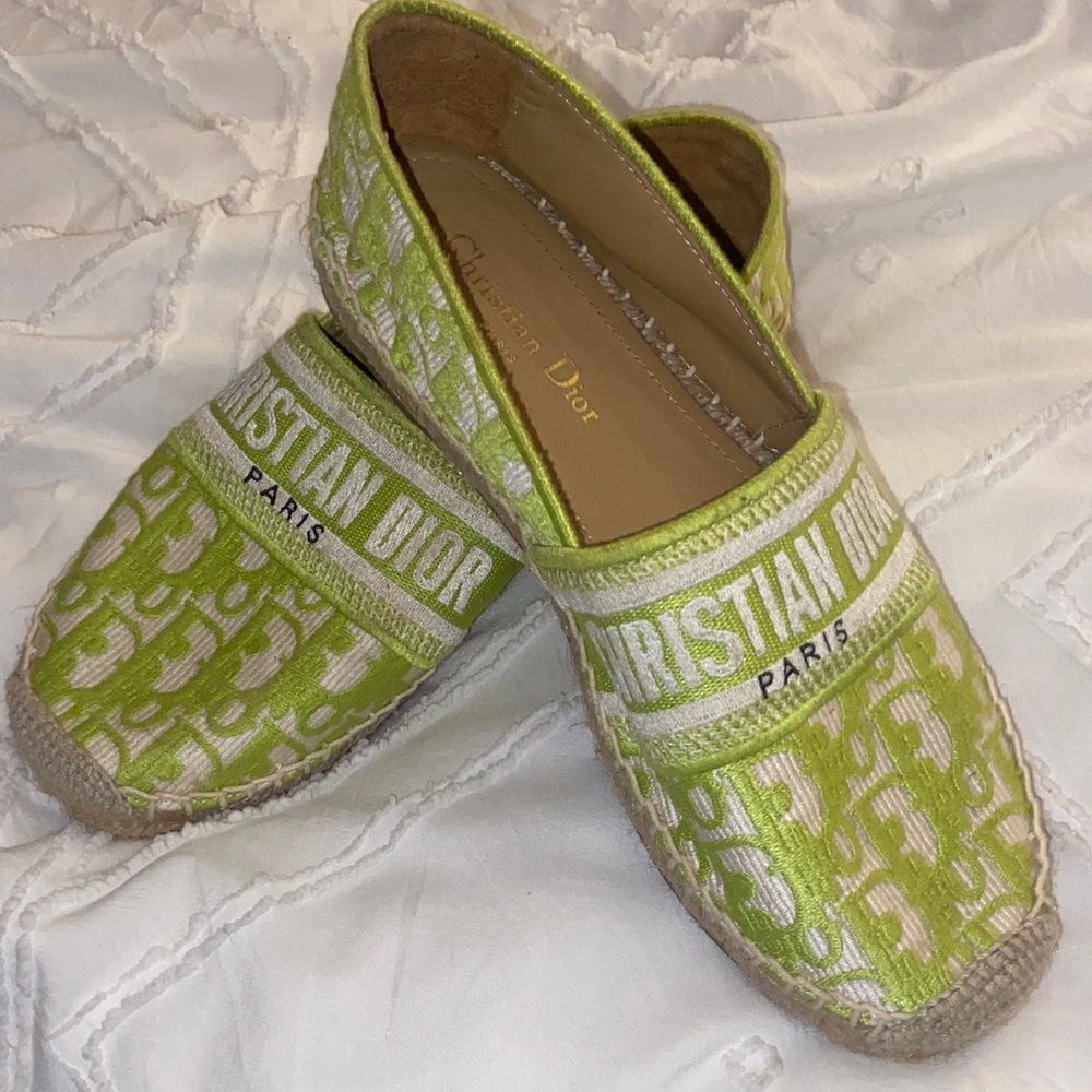 Dior Bright Green Espadrilles